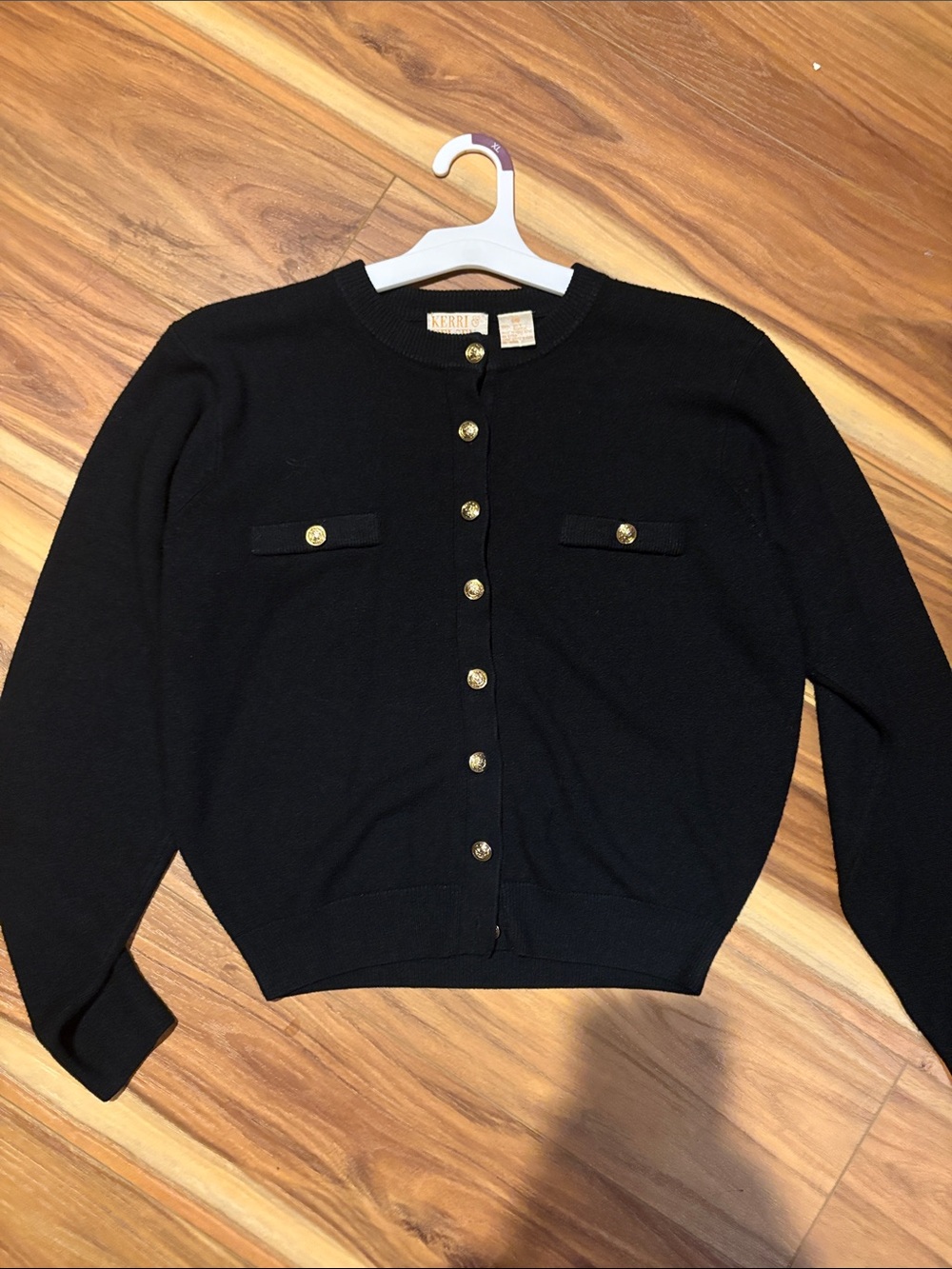Kerri & Kelsey medium Black Button-Front Women's Cardigan Sweater